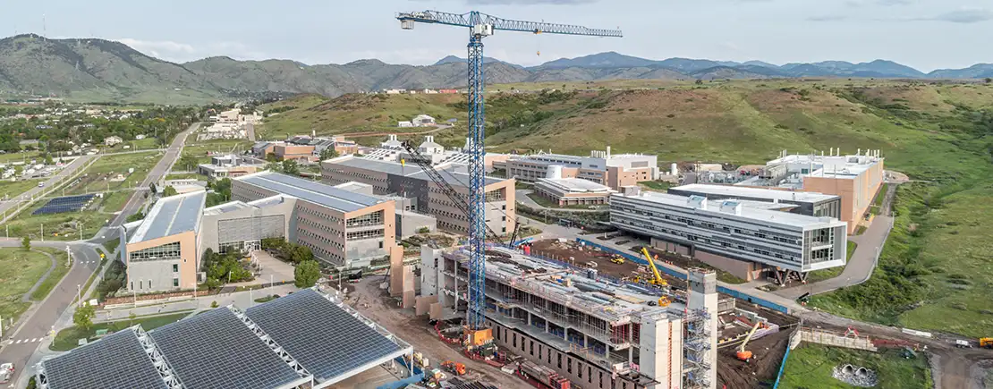 full-column-layout-hero-99495 An aerial image of construction on the NREL campus.