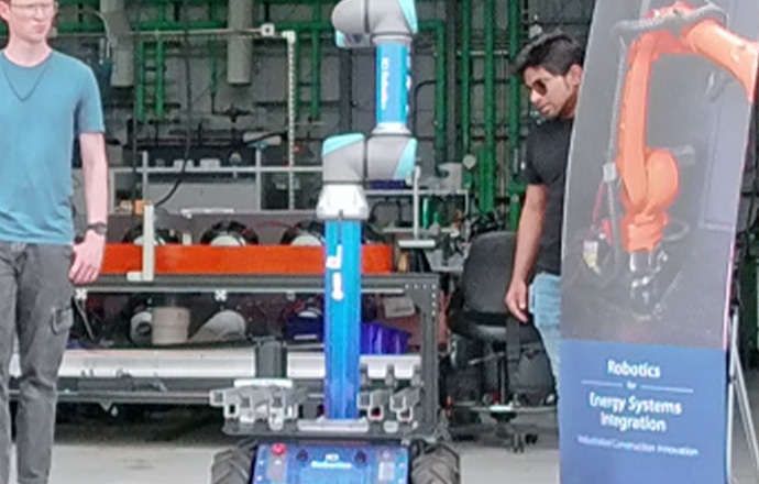 Images of an industrialized construction robot.