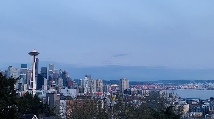 Aerial view of Seattle skyline