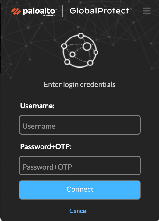 hpcvpn-login GlobalProtect login screen.