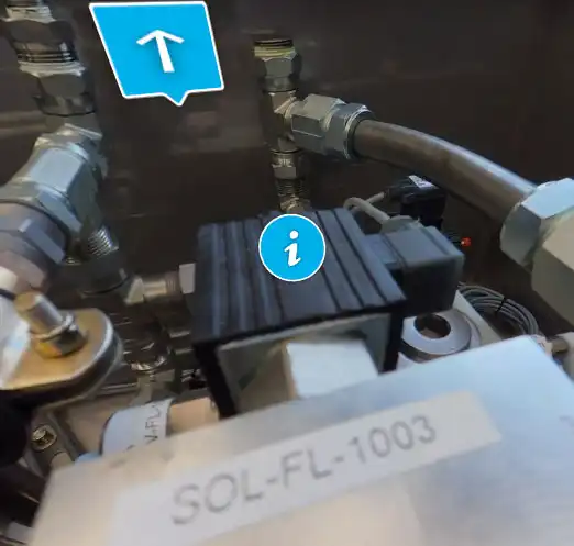 An active valving system solenoid valve inside the SURF-WEC marine energy device.