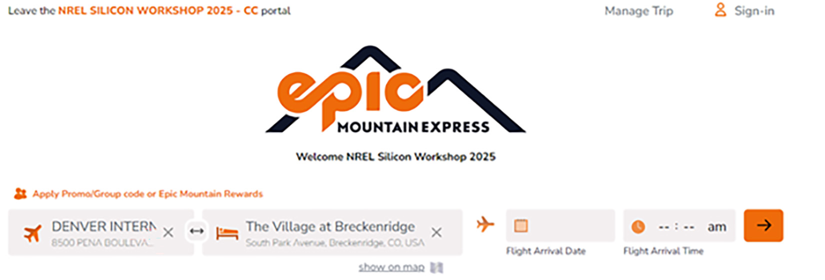 silicon-workshop-epic A screenshot of the Epic Mountain Express trip manager.