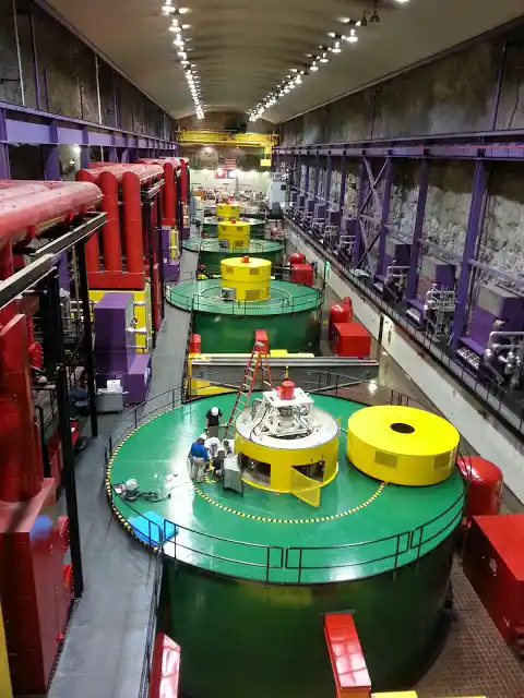 Inside look of a pumped storage hydropower facility.